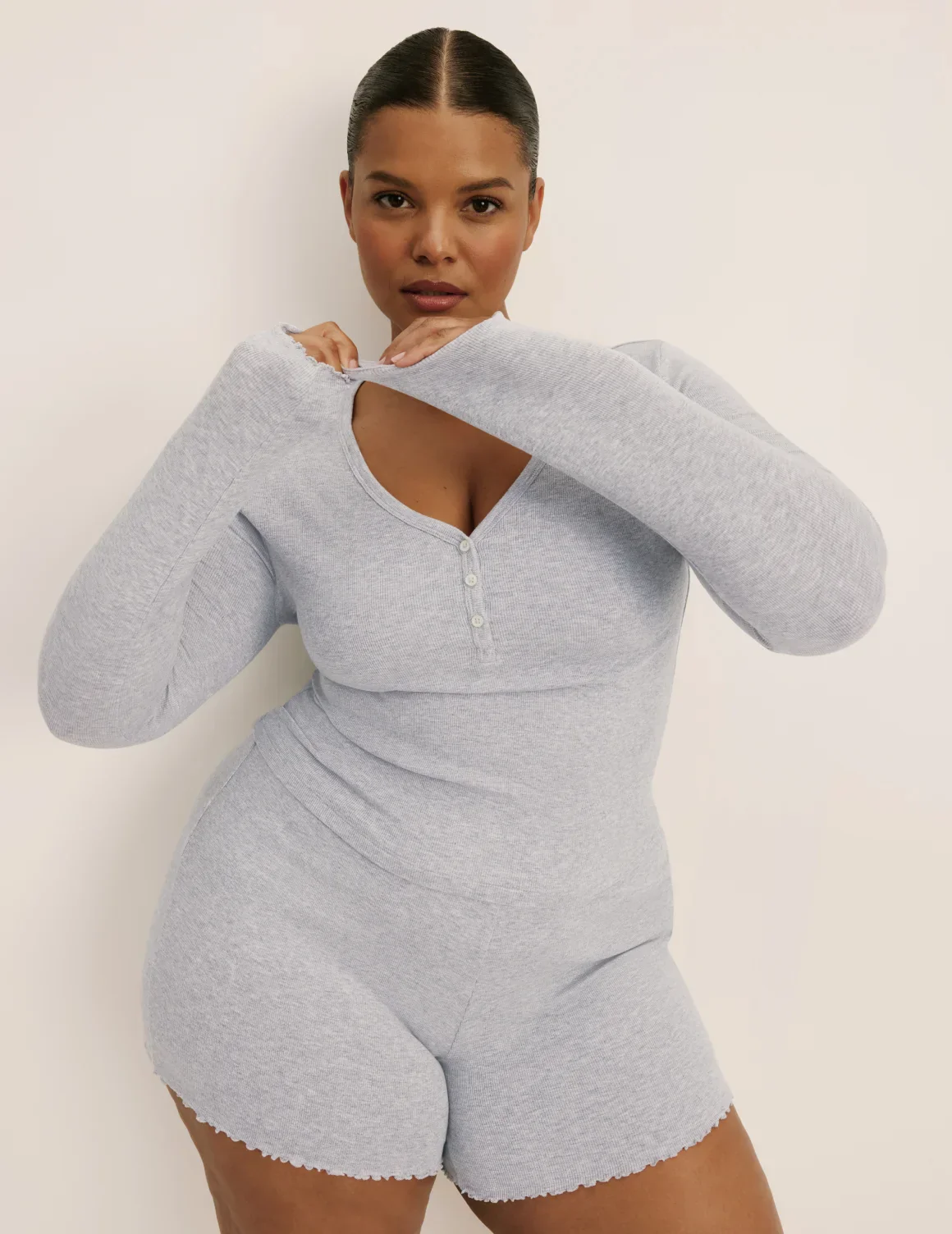 Modal Rib Henley Sleep Set - Image 2