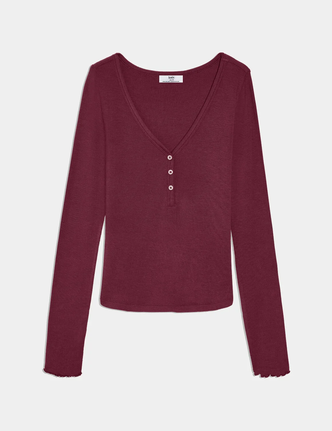 Modal Rib Long Sleeve Henley - Image 6