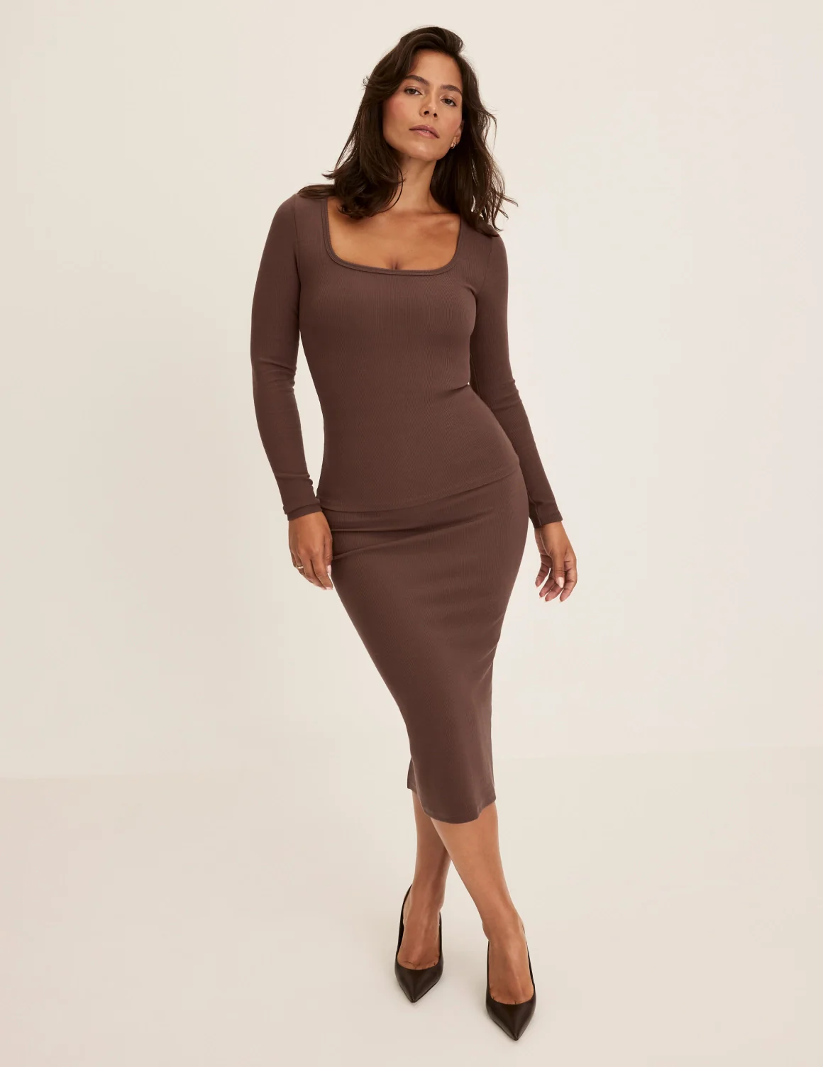 SculptRib™ Cotton Midi Pencil Skirt - Image 14