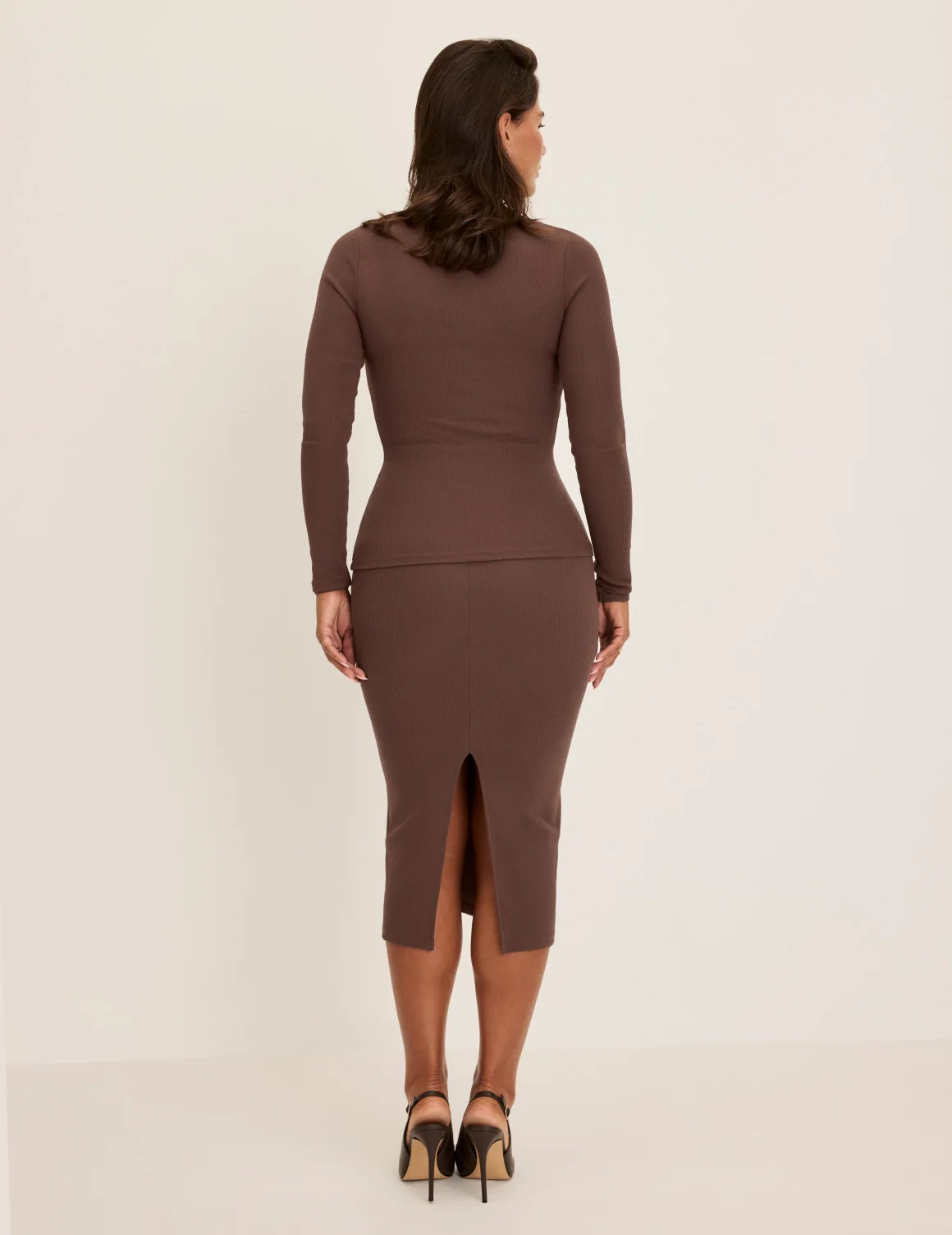 SculptRib™ Cotton Midi Pencil Skirt - Image 15