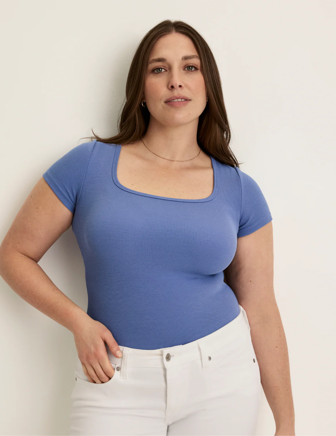 SculptRib™ Cotton Scoop Neck T-Shirt - Image 9