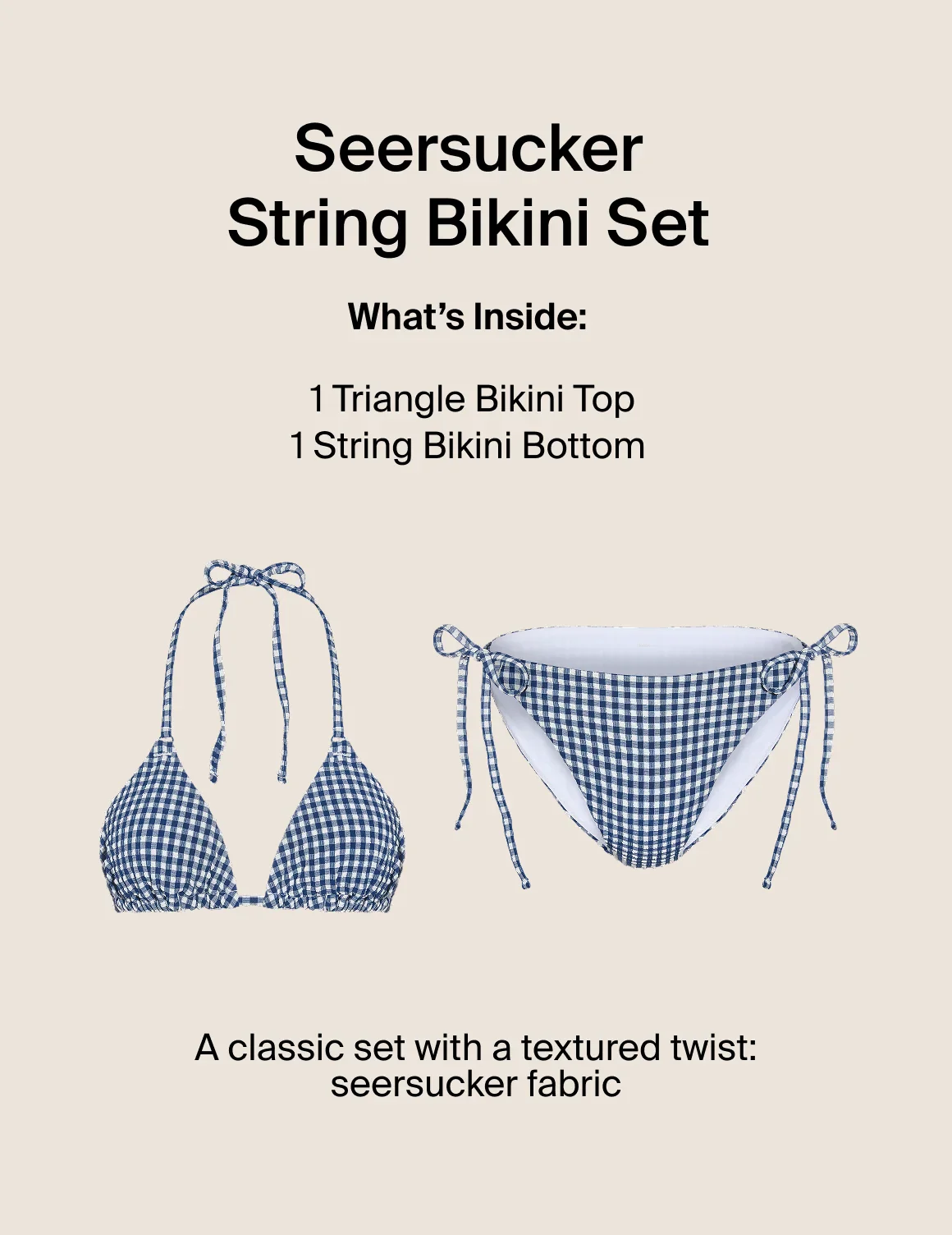 Seersucker String Bikini Set - Image 2