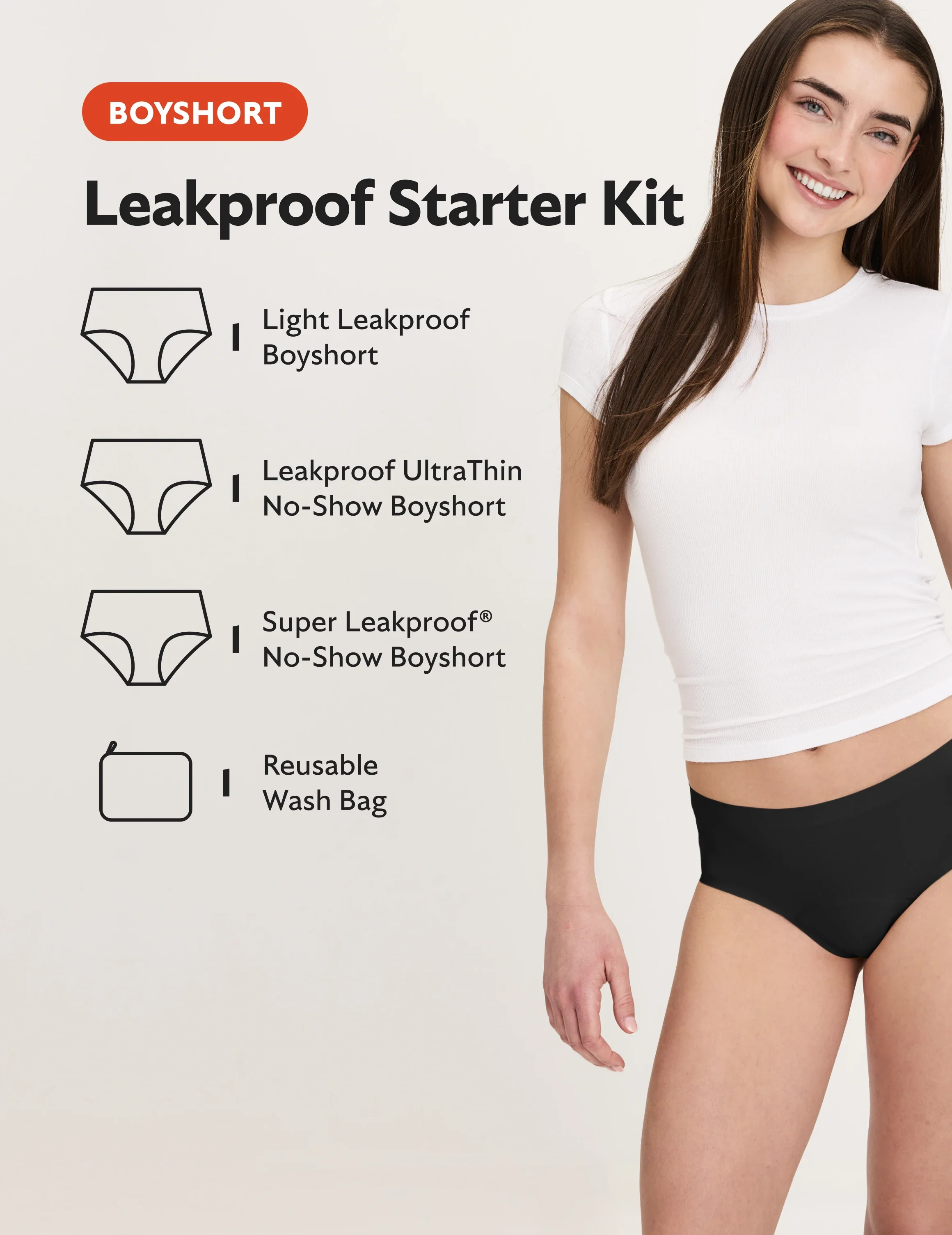 Teen Leakproof Starter Kit - Boyshort - Image 3